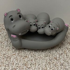 Gray Hippo Family Bath Toy Set